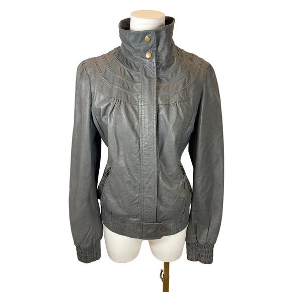 Anthropologie Jackets & Blazers - Idra for Anthropologie Gray Leather Jacket